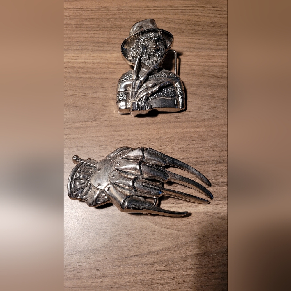 2x nightmare on elm st belt buckles